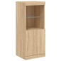 vidaXL Aparador con luz LED 3 piezas madera de ingeniería roble sonoma vidaXL Aparador con luz LED 3 piezas madera de ingeniería roble sonoma