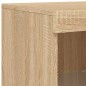 vidaXL Aparador con luz LED 3 piezas madera de ingeniería roble sonoma vidaXL Aparador con luz LED 3 piezas madera de ingeniería roble sonoma
