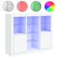 vidaXL Aparadores con luces LED 3 piezas madera de ingeniería blanco vidaXL Aparadores con luces LED 3 piezas madera de ingeniería blanco