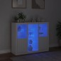 vidaXL Aparadores con luces LED 3 piezas madera de ingeniería blanco vidaXL Aparadores con luces LED 3 piezas madera de ingeniería blanco