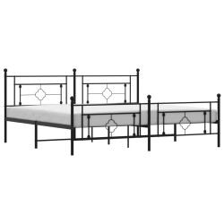 vidaXL Estructura de cama cabecero y pie de cama metal negro 193x203cm