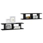 vidaXL Estantes de pared 2 uds contrachapada negro brillo 75x18x20 cm vidaXL Estantes de pared 2 uds contrachapada negro brillo 75x18x20 cm