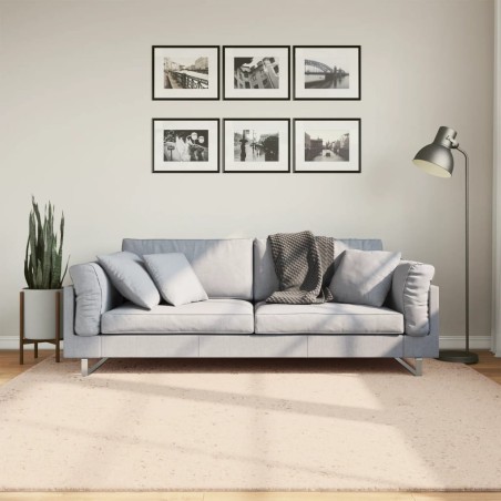 vidaXL Alfombra de pelo corto suave lavable HUARTE beige 200x200 cm