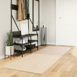 vidaXL Alfombra de pelo corto suave lavable HUARTE beige 80x250 cm