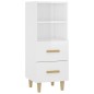 vidaXL Aparador de madera contrachapada blanco brillante 34,5x34x90 cm vidaXL Aparador de madera contrachapada blanco brillante 34,5x34x90 cm