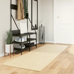 vidaXL Alfombra de pelo corto suave lavable HUARTE crema 80x250 cm