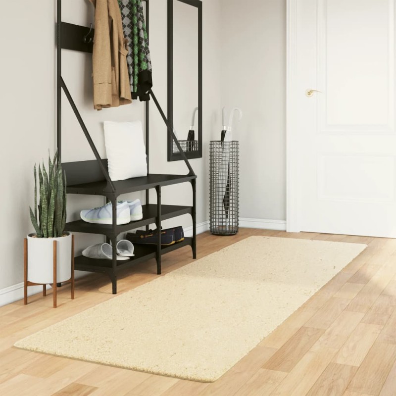 vidaXL Alfombra de pelo corto suave lavable HUARTE crema 80x250 cm vidaXL Alfombra de pelo corto suave lavable HUARTE crema 80x250 cm
