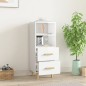vidaXL Aparador de madera contrachapada blanco brillante 34,5x34x90 cm vidaXL Aparador de madera contrachapada blanco brillante 34,5x34x90 cm