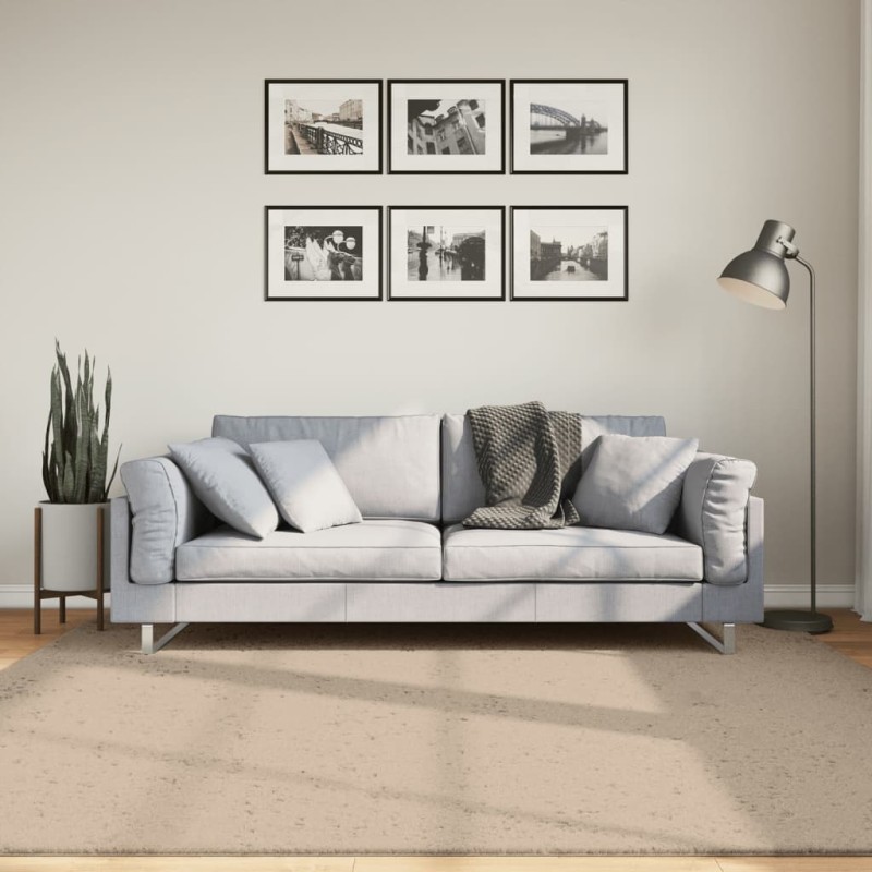 vidaXL Alfombra de pelo corto suave lavable HUARTE arena 200x200 cm vidaXL Alfombra de pelo corto suave lavable HUARTE arena 200x200 cm