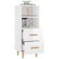 vidaXL Aparador de madera contrachapada blanco brillante 34,5x34x90 cm vidaXL Aparador de madera contrachapada blanco brillante 34,5x34x90 cm