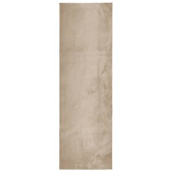 vidaXL Alfombra de pelo corto suave lavable HUARTE arena 80x250 cm