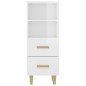 vidaXL Aparador de madera contrachapada blanco brillante 34,5x34x90 cm vidaXL Aparador de madera contrachapada blanco brillante 34,5x34x90 cm