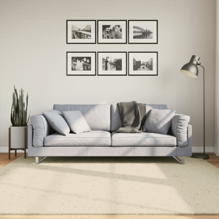 vidaXL Alfombra de pelo corto suave lavable HUARTE crema 200x200 cm