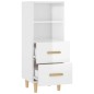 vidaXL Aparador de madera contrachapada blanco brillante 34,5x34x90 cm vidaXL Aparador de madera contrachapada blanco brillante 34,5x34x90 cm