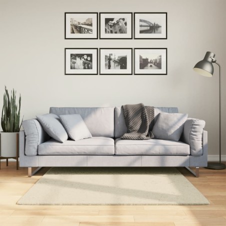 vidaXL Alfombra de pelo corto suave lavable HUARTE crema 120x120 cm