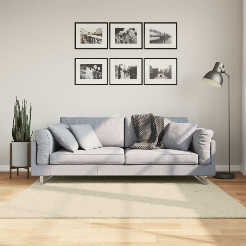 vidaXL Alfombra de pelo corto suave lavable HUARTE crema 160x160 cm vidaXL Alfombra de pelo corto suave lavable HUARTE crema 160x160 cm