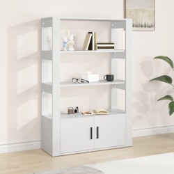 vidaXL Aparador de madera contrachapada blanco 80x30x119,5 cm