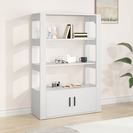 vidaXL Aparador de madera contrachapada blanco 80x30x119,5 cm