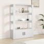 vidaXL Aparador de madera contrachapada blanco 80x30x119,5 cm vidaXL Aparador de madera contrachapada blanco 80x30x119,5 cm