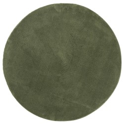 vidaXL Alfombra pelo corto suave lavable HUARTE verde bosque Ø 120 cm