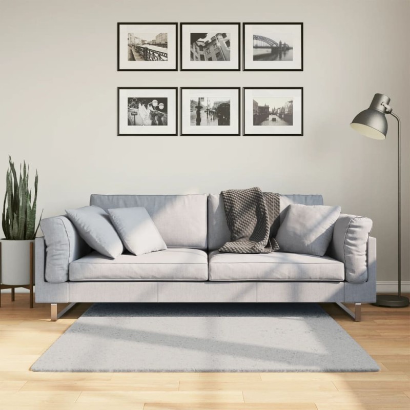 vidaXL Alfombra de pelo corto suave lavable HUARTE gris 120x120 cm vidaXL Alfombra de pelo corto suave lavable HUARTE gris 120x120 cm