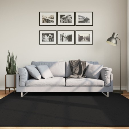 vidaXL Alfombra de pelo corto suave lavable HUARTE negro 200x200 cm