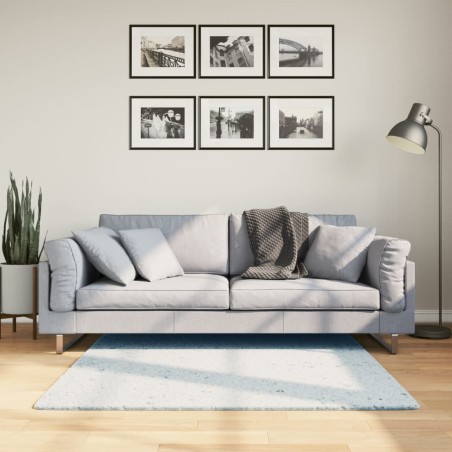 vidaXL Alfombra de pelo corto suave lavable HUARTE azul 120x120 cm