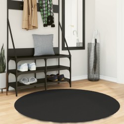 vidaXL Alfombra de pelo corto suave lavable HUARTE negro Ø 120 cm