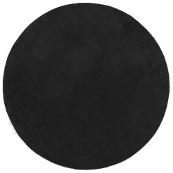 vidaXL Alfombra de pelo corto suave lavable HUARTE negro Ø 120 cm
