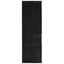 vidaXL Alfombra de pelo corto suave lavable HUARTE negro 80x250 cm