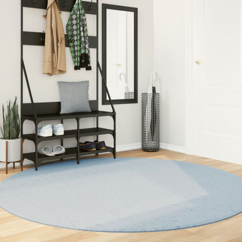 vidaXL Alfombra de pelo corto suave lavable HUARTE azul Ø 200 cm vidaXL Alfombra de pelo corto suave lavable HUARTE azul Ø 200 cm