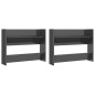 vidaXL Zapateros de pared 2 uds contrachapada gris brillo 80x18x60 cm