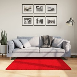 vidaXL Alfombra de pelo corto suave lavable HUARTE rojo 120x120 cm