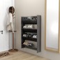 vidaXL Zapateros de pared 2 uds contrachapada gris brillo 80x18x60 cm