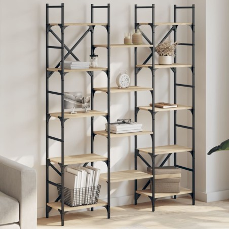 vidaXL Estantería madera de ingeniería roble Sonoma 127,5x28,5x172,5cm
