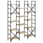 vidaXL Estantería madera de ingeniería roble Sonoma 127,5x28,5x172,5cm vidaXL Estantería madera de ingeniería roble Sonoma 127,5x28,5x172,5cm