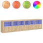 vidaXL Aparador con luces LED roble Sonoma 283x37x67 cm vidaXL Aparador con luces LED roble Sonoma 283x37x67 cm