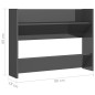 vidaXL Zapateros de pared 2 uds contrachapada gris brillo 80x18x60 cm