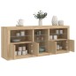 vidaXL Aparador con luces LED roble Sonoma 181,5x37x67 cm vidaXL Aparador con luces LED roble Sonoma 181,5x37x67 cm