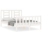 vidaXL Estructura de cama con cabecero madera maciza blanco 140x190 cm vidaXL Estructura de cama con cabecero madera maciza blanco 140x190 cm