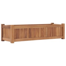 vidaXL Arriate elevado madera maciza de teca 100x30x25 cm