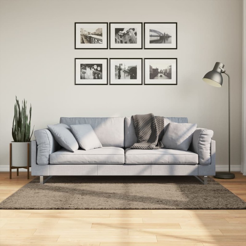 vidaXL Alfombra pelo largo aspecto brillante ISTAN gris 120x170 cm