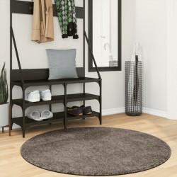 vidaXL Alfombra pelo largo aspecto brillante ISTAN gris Ø 120 cm
