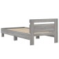 vidaXL Cama con cabecero madera de ingeniería gris Sonoma 90x200 cm vidaXL Cama con cabecero madera de ingeniería gris Sonoma 90x200 cm