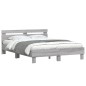 vidaXL Estructura de cama cabecero y luces LED gris Sonoma 140x200 cm vidaXL Estructura de cama cabecero y luces LED gris Sonoma 140x200 cm
