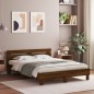 vidaXL Estructura de cama cabecero y luces LED marrón roble 150x200 cm vidaXL Estructura de cama cabecero y luces LED marrón roble 150x200 cm