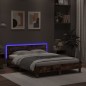 vidaXL Estructura de cama cabecero y luces LED marrón roble 150x200 cm vidaXL Estructura de cama cabecero y luces LED marrón roble 150x200 cm