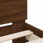 vidaXL Estructura de cama cabecero y luces LED marrón roble 150x200 cm vidaXL Estructura de cama cabecero y luces LED marrón roble 150x200 cm