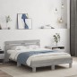 vidaXL Estructura de cama cabecero y luces LED gris Sonoma 120x200 cm vidaXL Estructura de cama cabecero y luces LED gris Sonoma 120x200 cm