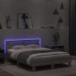 vidaXL Estructura de cama cabecero y luces LED gris Sonoma 120x200 cm vidaXL Estructura de cama cabecero y luces LED gris Sonoma 120x200 cm